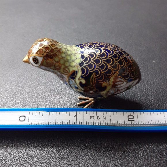 Vintage Cloisonne Quail Bird Figurine - Picture 7 of 8